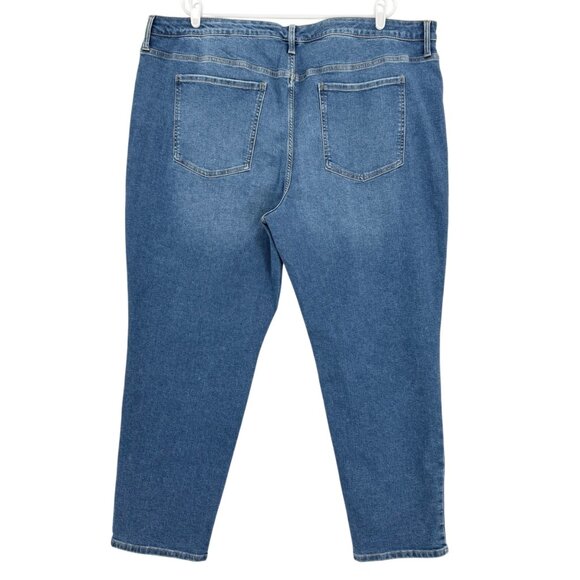 NWT Terra & Sky Women's Straight High Rise Stretch Blue Denim Jeans Plus Sz 26WP - Picture 2 of 10